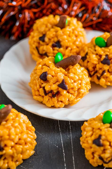 Pumpkin Rice Krispie Treats Kid Friendly Halloween Treat Annies