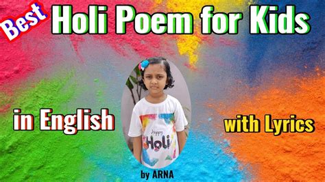 Holi Poem Best Holi Poem For Kids Youtube