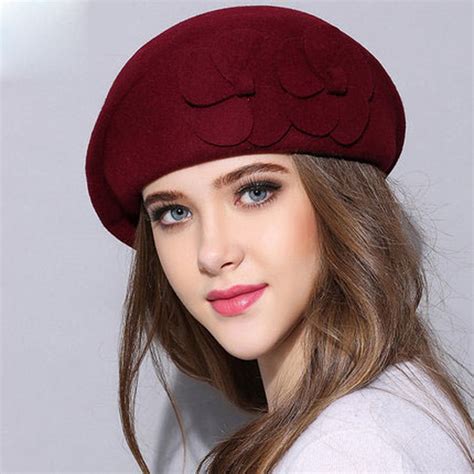 大勧め Women Borogovia Beret Solid Classic Caps Beret Wool Hat French