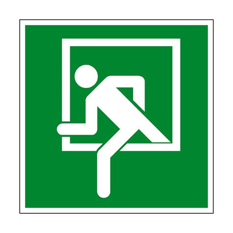 Emergency Window Exit Symbol Sign Pvc Safety Signs