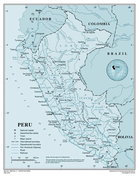 Large Detailed Political And Administrative Map Of Peru With Roads Cities And Airports Peru