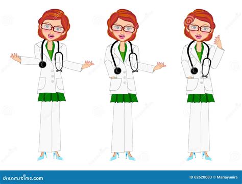 Female Doctor Presentation Set Stock Illustration Illustration Of