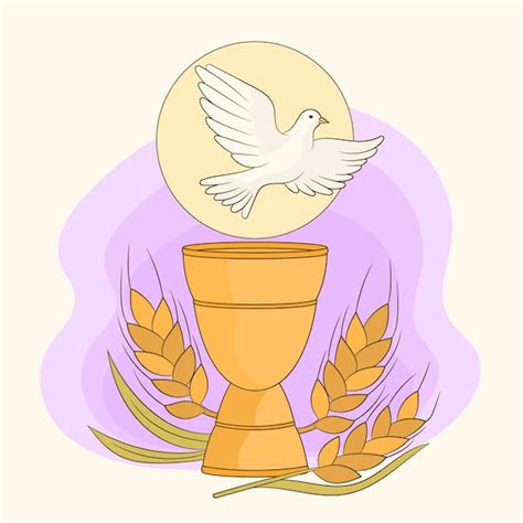 Premium Vector | First communion symbols for a nice invitation chalice