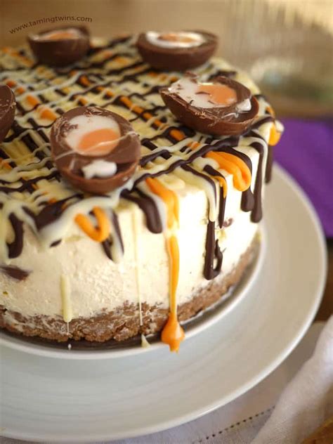 creme egg cheesecake recipe with cadbury s chocolate taming twins