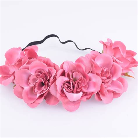 cxadditions fabric peony flower headband headwrap easter flower crown hair accessories bands