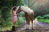 Woman Wearing Pink Dress Standing Next to Brown Horse · Free Stock Photo