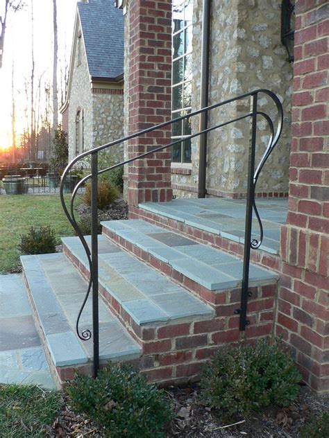 Made from 1 5/8 full molded handrail, this railing is decorative and functional, fitting comfortably in your hand for optimal grip. Exterior Handrail in 2019 | Exterior handrail, Outdoor ...