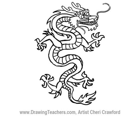 Simple Chinese Dragon Drawing Clip Art Library