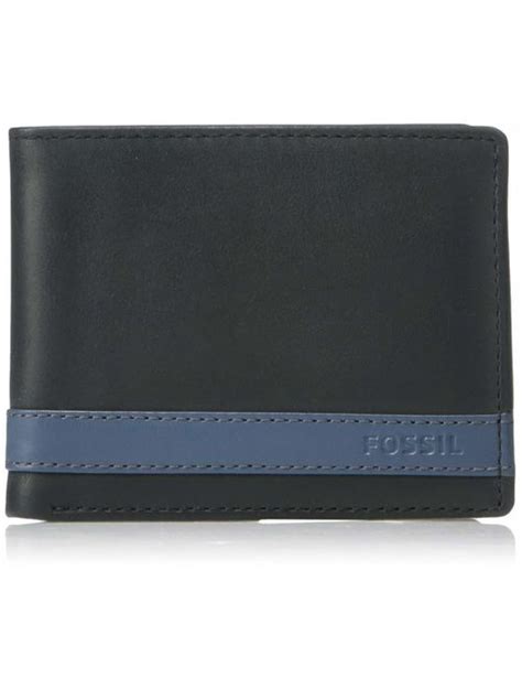 Fossil Mens Quinn Bifold With Flip Id Wallet Iucn Water
