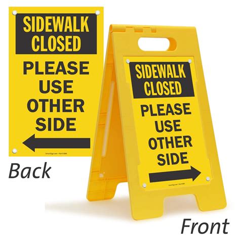 Smartsign Sidewalk Closed Please Use Other Side Folding Floor Sign