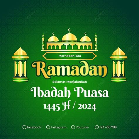 Marhaban Ya Ramadhan 2024 1445 Hijriyah Dengan Desain Kartu Ucapan Yang