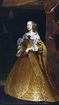 a painting of a woman in an orange dress with white collar and gold ...