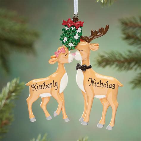 Personalized Kissing Reindeer Couple Christmas Ornament Miles Kimball Personalized Christmas