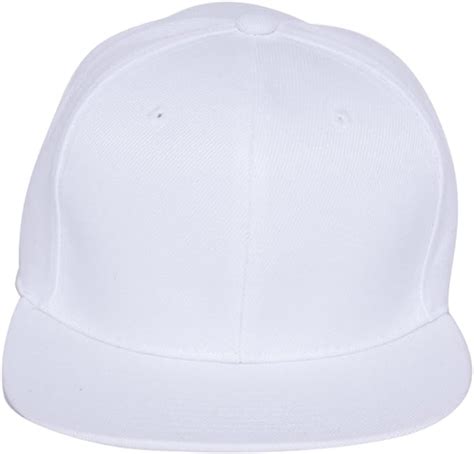 Plain Fitted Flat Bill Hat White 714 Clothing And Accessories