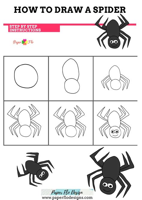 How To Draw A Spider Step By Step Easy Video Tutorial Spider