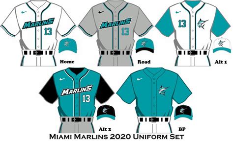 2020 Nike Rebrand Miami Marlins Uniform Set Miami Marlins Marlins Uniform