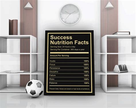 Success Nutrition Facts Wall Art Canvas Print Motivational Etsy