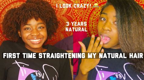 Straightening My Natural Hair For The First Time 4b4c Hair Youtube