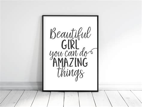Nursery Printable Beautiful Girl You Can Do Amazing Things Etsy