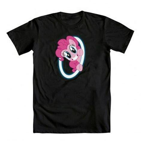 My Little Pony Pinkie Pie Portals Peek A Boo Adult Black T Shirt