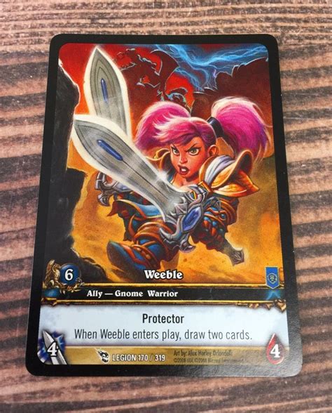 X Wow Tcg Weeble Ally Gnome Warrior Card Light Play World Of