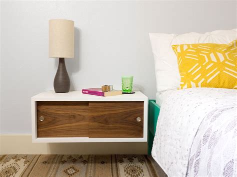 Floating Nightstand With Sliding Doors Mid Century Modern Inspired By