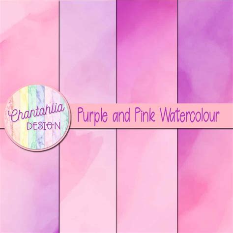Free Purple And Pink Digital Papers With Watercolour Designs