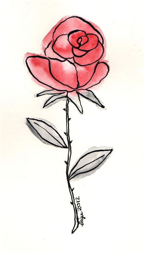Dibujo De Rosa Dibujo De Rosa Fácil Dibujos Con Acuarelas Faciles
