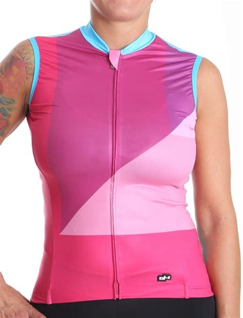 Womens Sleeveless Cycling Jersey Pink Hipster Airwerks Cycles