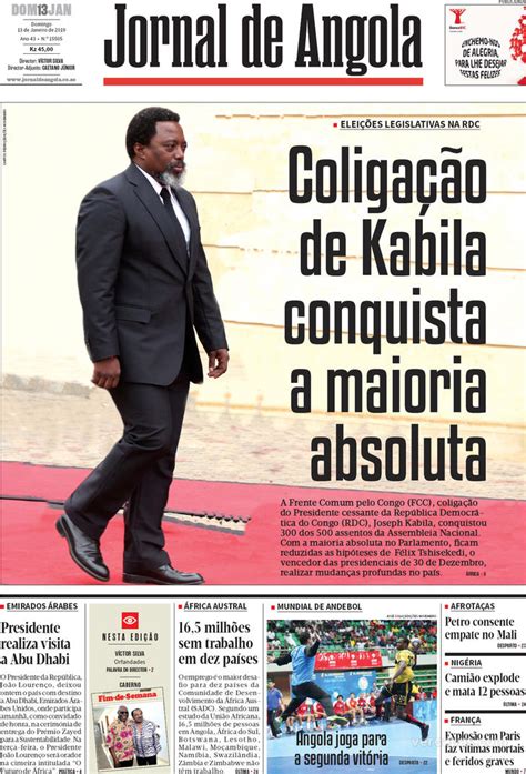 Jornal De Angola Domingo De Janeiro De