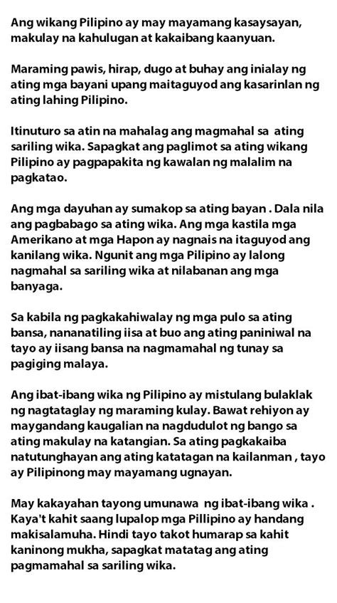 Mga Tula Tungkol Sa Pagmamahal Sa Wikang Filipino