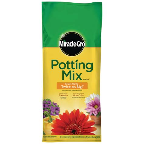 Miracle Gro Potting Mix 2 Cu Ft Feeds Plants Up To 6 Months