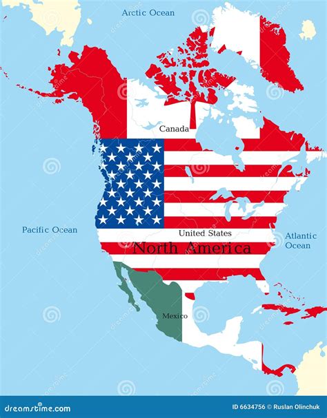 Karte Von Nordamerika Vektor Abbildung Bild Von Graphik 6634756