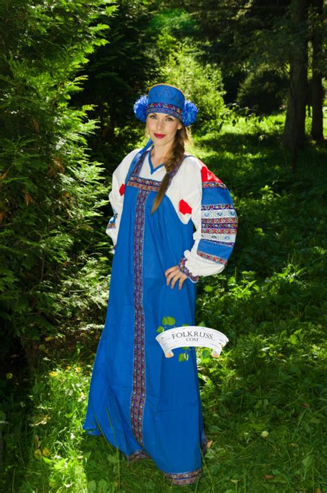 Traditional Russian Dress Dunyasha For Woman Folk Russian Clothing