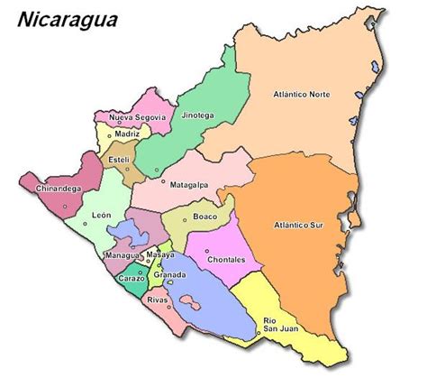 Mapa De Nicaragua Para Colorear Imagui