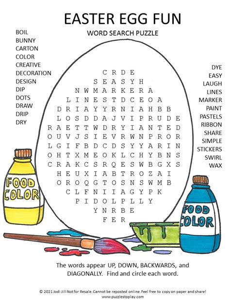 Easter Egg Fun Word Search Puzzle Puzzles To Play