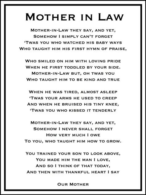 poems to my mother in law quotesclips