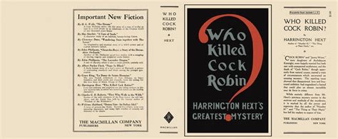Who Killed Cock Robin Harrington Hext