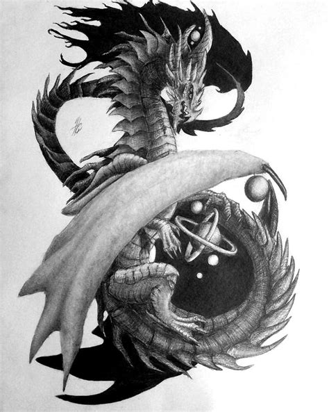 Galaxy Dragon Graphite Drawing Painting By Hailey Carter Pixels