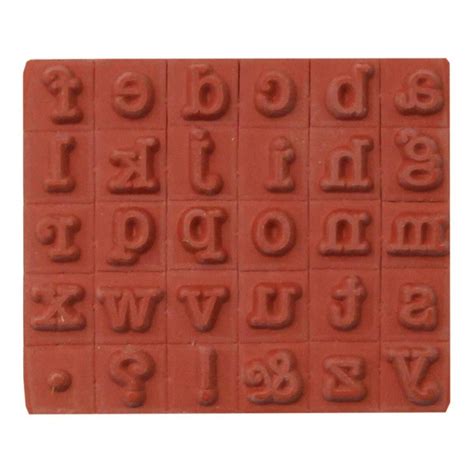 Typewriter Mini Alphabet Wooden Stamp Set 30 Pieces Hobbycraft