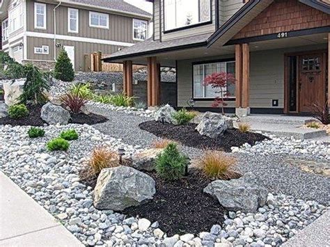 30 Modern Flower Beds Rocks Ideas For Front House To Try Homyracks