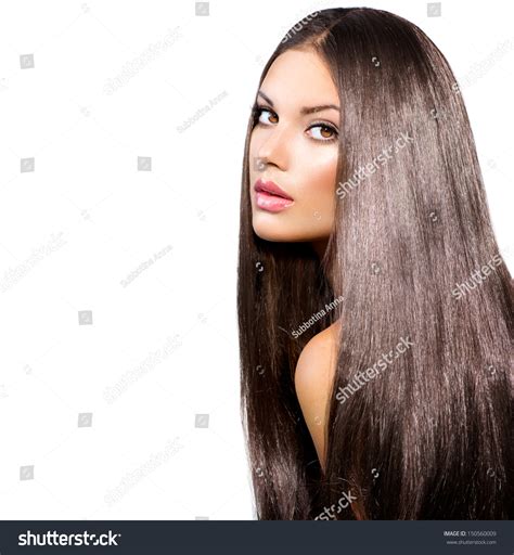 Long Healthy Straight Hair Beauty Woman Stock Photo