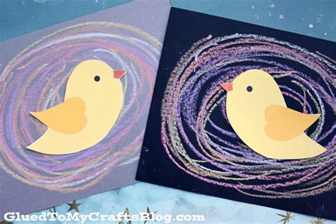 Chalk Art Bird Nest Paper Craft For Kids Glued To My Crafts