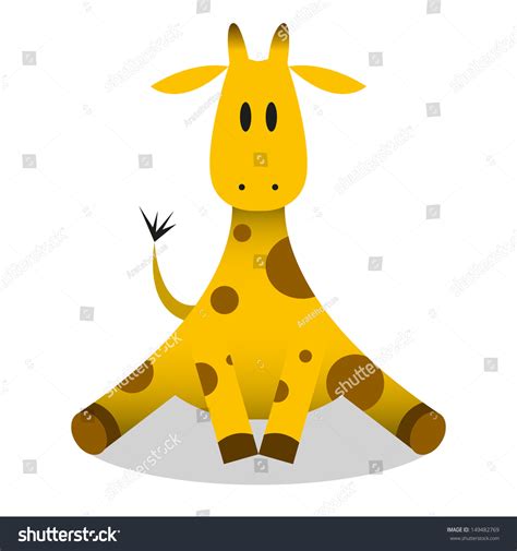 Vector Cute Cartoon Baby Giraffe Icon Stock Vector