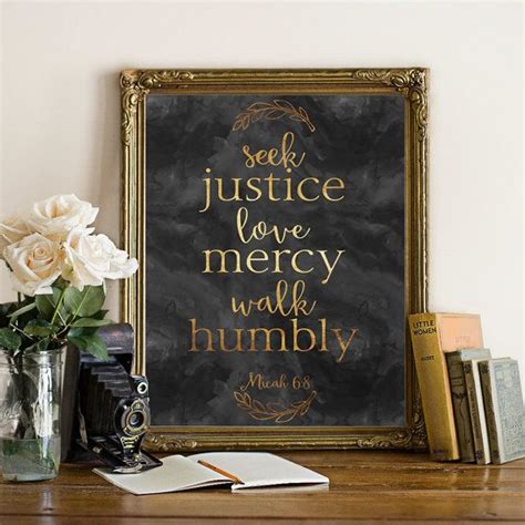 Head on over to the home page to see what we're all about. Gold foil printable Scripture seek justice love mercy ...