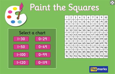 Paint The Squares Interactive Number Charts Including Hundred Square