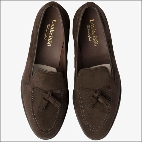 Loake Russell Chocolate Brown Suede Loafer Cwmenswear