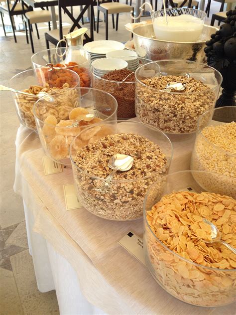 Cereal Buffet With Triffle Bowls Breakfast Buffet Cereal Buffet