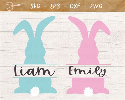 Bunny Monogram SVG Bunny Name Frame SVG Easter Monogram SVG - Etsy UK