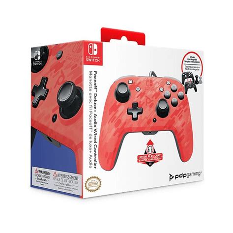 Faceoff Deluxe Audio Wired Controller Camo Red Pdp Switch Novo
